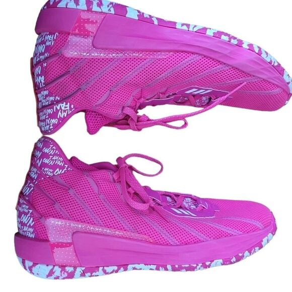 Adidas Dame 7 I Am My Own Fan Team Shock Pink Sneaker Shoe ART FY9359 SZ 17 - Picture 2 of 8